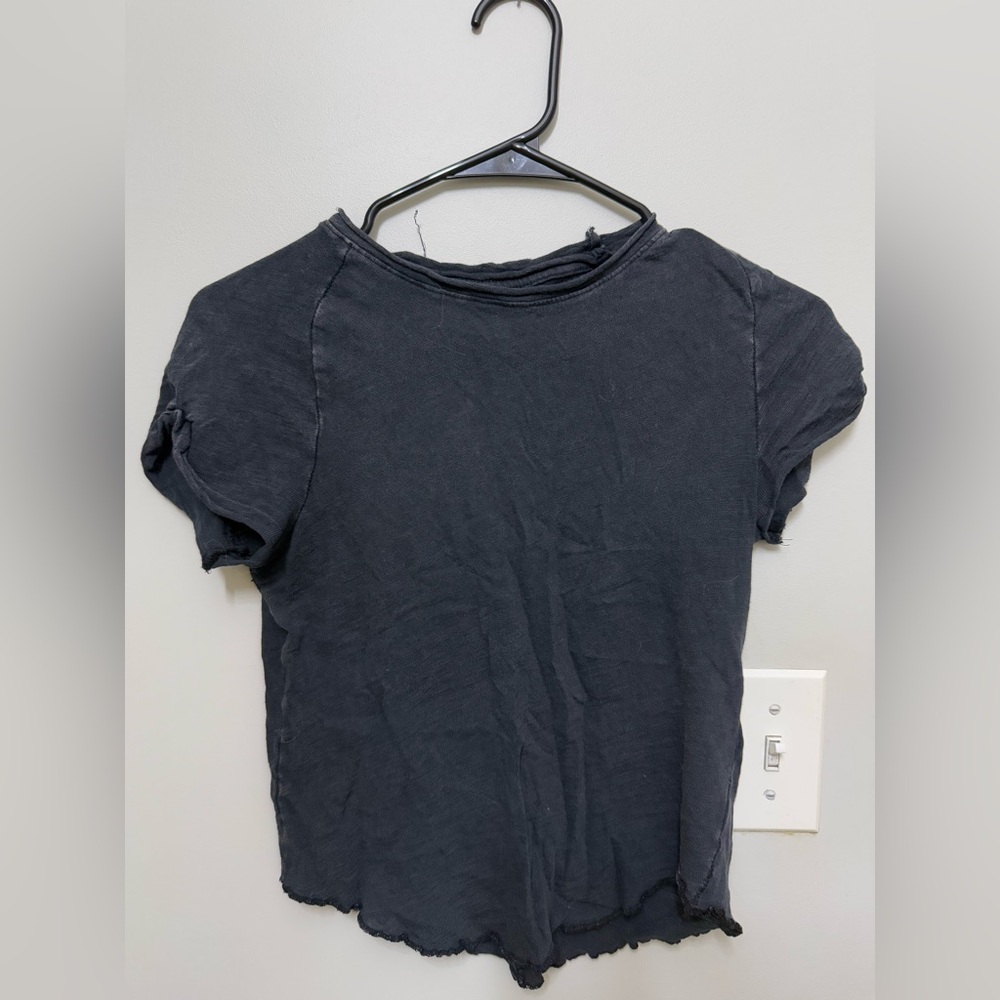 We the Free Black Distressed T-Shirt - Small